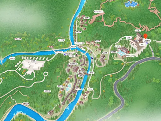 盐亭结合景区手绘地图智慧导览和720全景技术，可以让景区更加“动”起来，为游客提供更加身临其境的导览体验。
